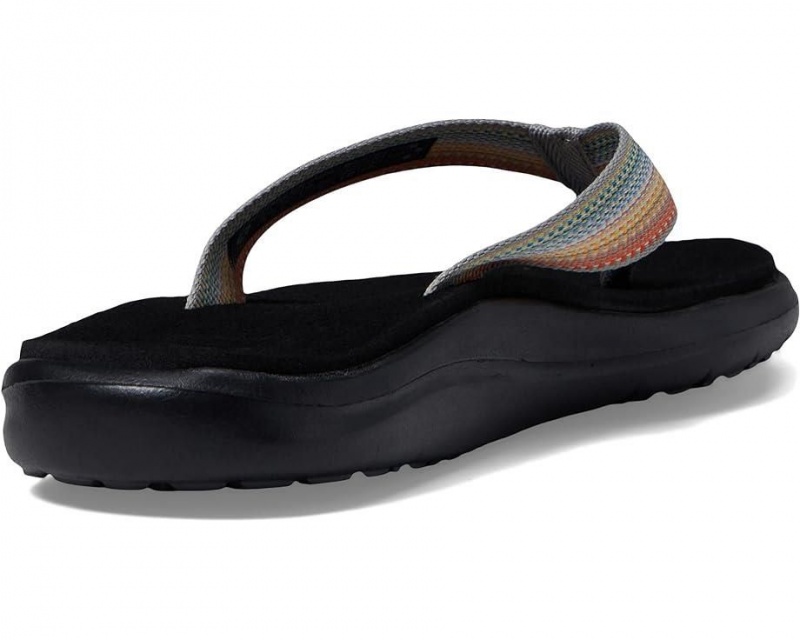 Black Teva Voya Women's Flip Flops | 90416-THMD