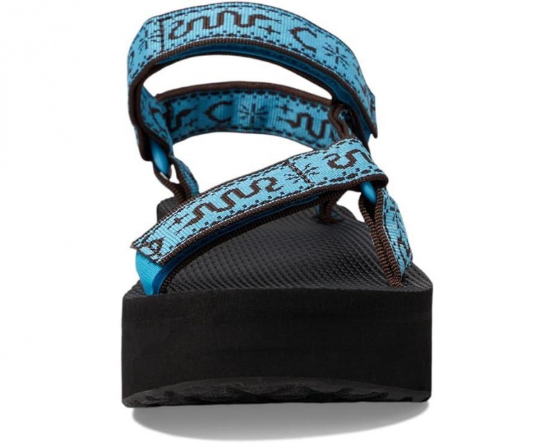 Blue Teva Flatform Universal Women's Sandals | 07543-QFBS