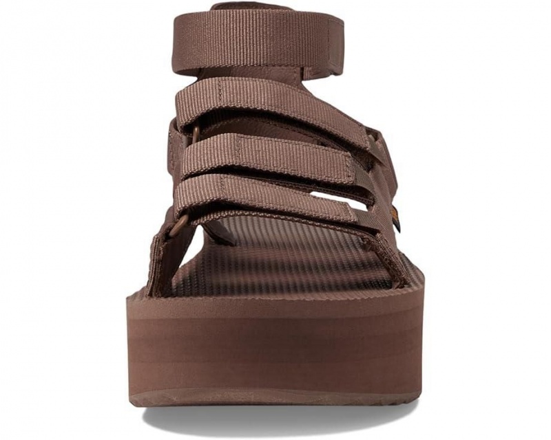 Brown Teva Flatform Mevia Women's Heeled Sandals | 24107-FNKW