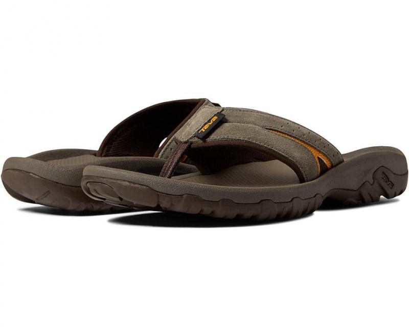 Brown Teva Katavi 2 Thong Men\'s Flip Flops | 95230-PWAO