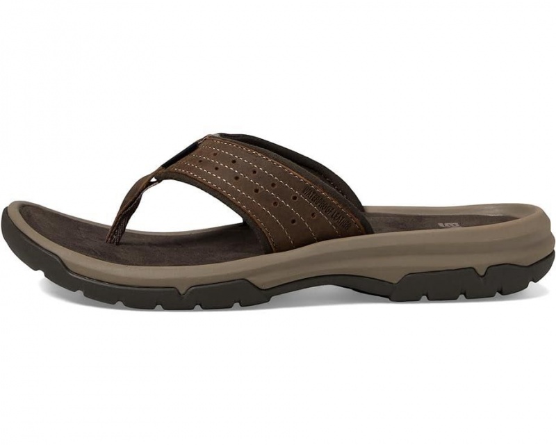 Brown Teva Langdon Men's Flip Flops | 72396-UDTR