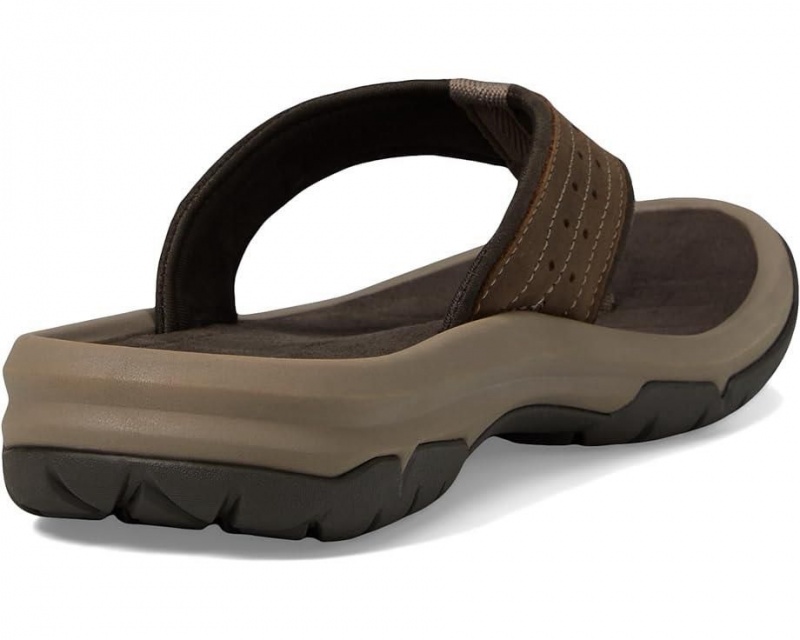 Brown Teva Langdon Men's Flip Flops | 72396-UDTR