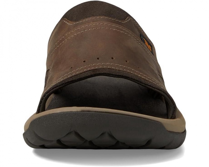 Brown Teva Langdon Slide Men's Sandals | 98261-NXRT