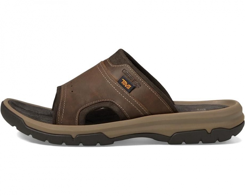 Brown Teva Langdon Slide Men's Sandals | 98261-NXRT