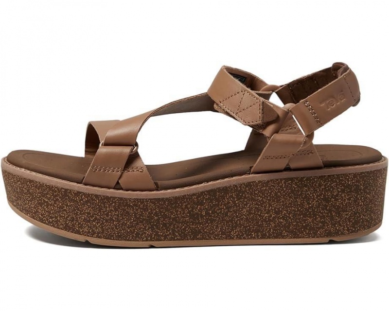 Brown Teva Madera Wedge Women's Heeled Sandals | 26987-TFZD