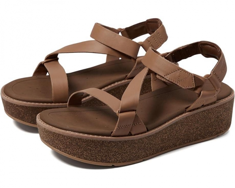 Brown Teva Madera Wedge Women\'s Heeled Sandals | 26987-TFZD