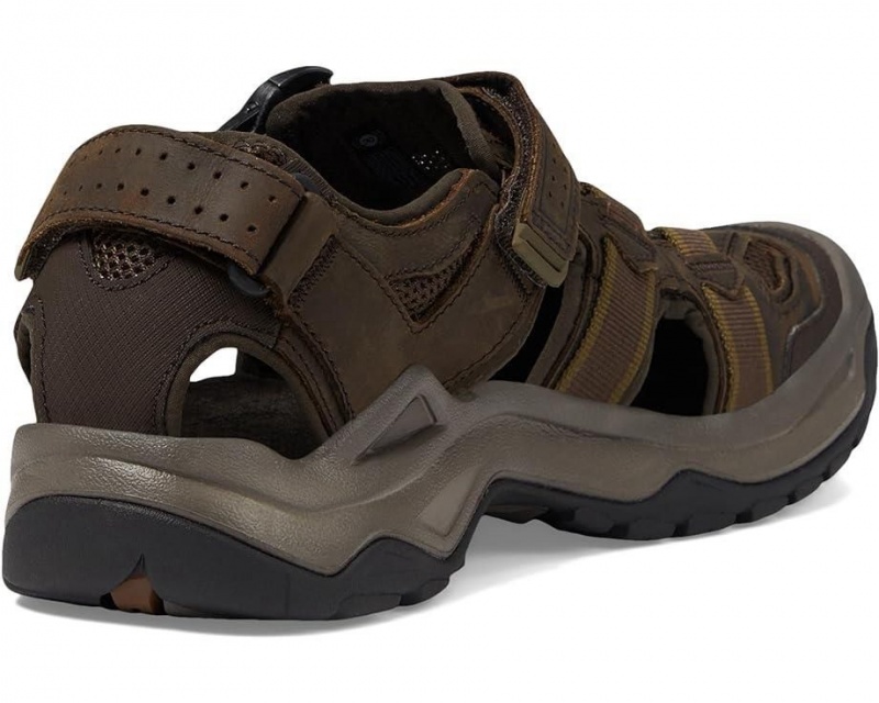 Brown Teva Omnium 2 Leather Men's Sandals | 76319-RQFB