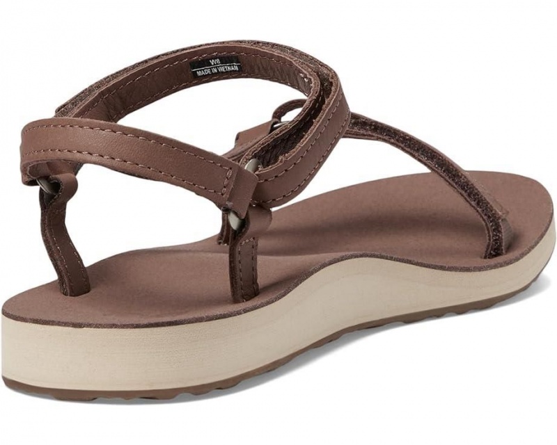 Brown Teva Original Universal Slim Leather Women's Sandals | 82607-RDJE