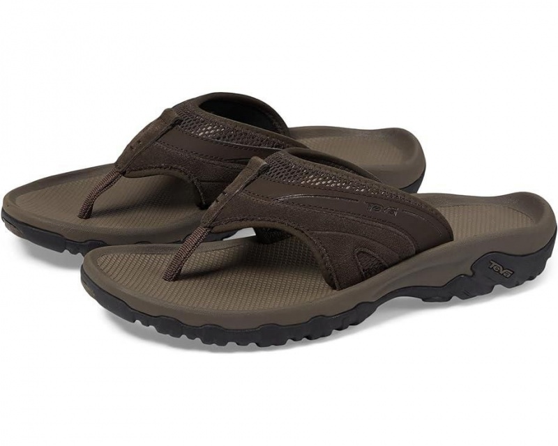 Brown Teva Pajaro Men\'s Flip Flops | 19068-CNRF