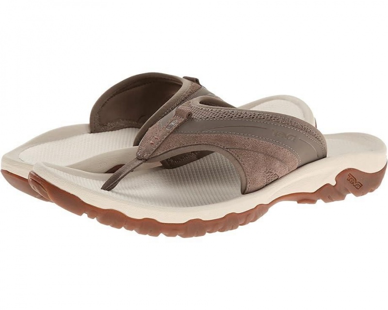 Brown Teva Pajaro Men\'s Flip Flops | 62349-DJXG