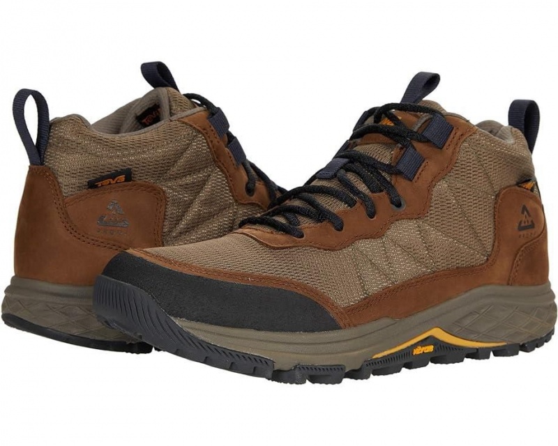 Brown Teva Ridgeview Mid Men\'s Hiking Boots | 52903-ARKC