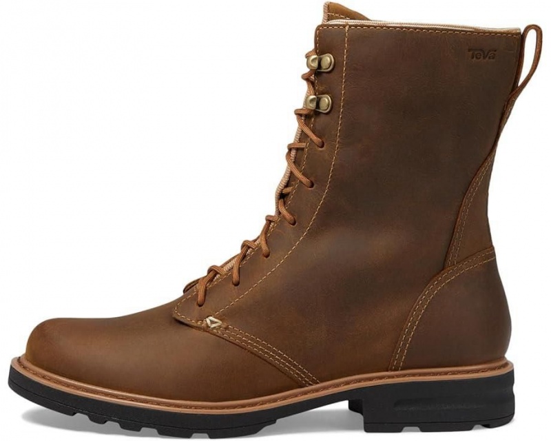 Brown Teva Rowena Lace Women's Boots | 15463-ZUTW