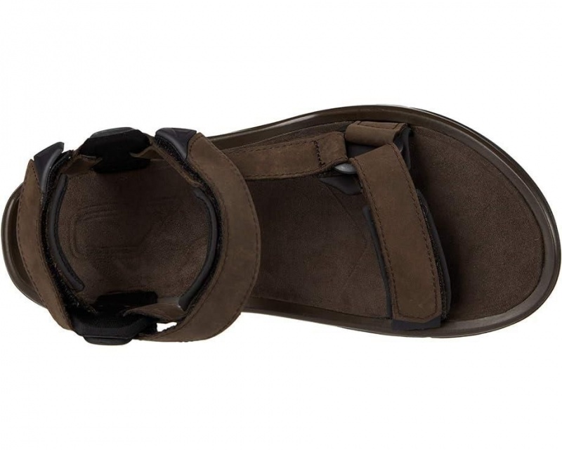 Brown Teva Terra Fi 5 Universal Leather Men's Sandals | 90541-CNDW