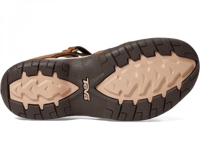 Brown Teva Tirra Leather Women's Sandals | 36809-OJMU