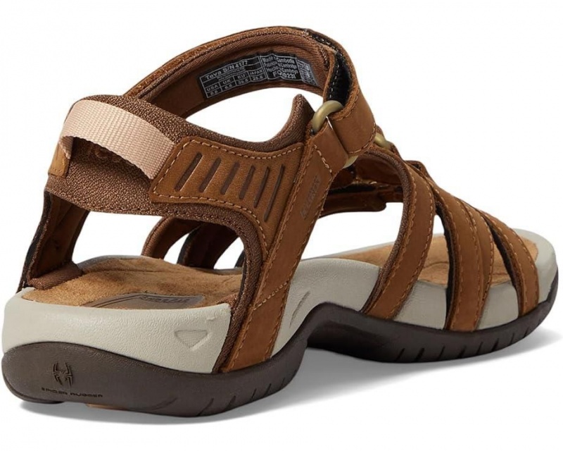 Brown Teva Tirra Leather Women's Sandals | 36809-OJMU