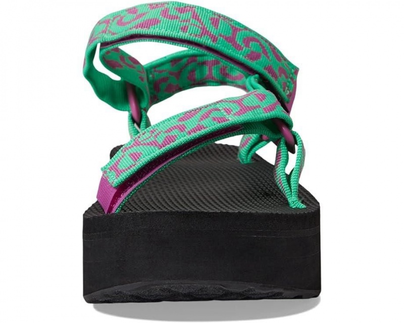 Green Teva Flatform Universal Women's Sandals | 24086-UFER