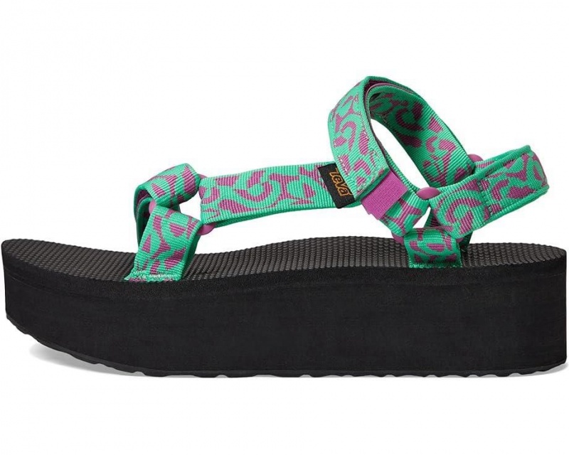 Green Teva Flatform Universal Women's Sandals | 24086-UFER