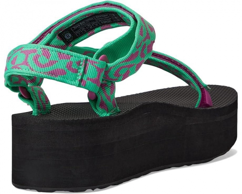 Green Teva Flatform Universal Women's Sandals | 24086-UFER