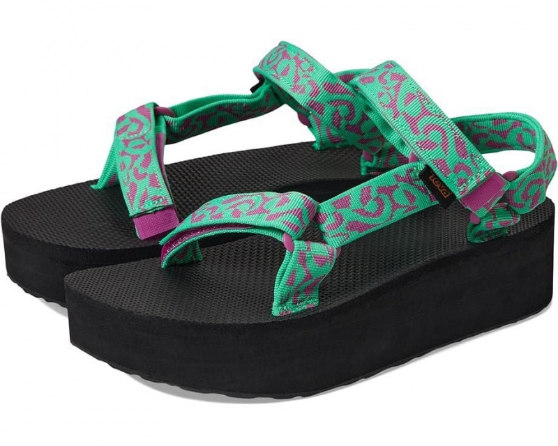 Green Teva Flatform Universal Women\'s Sandals | 24086-UFER