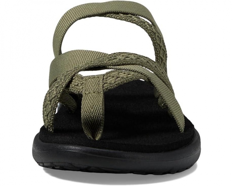 Green Teva Voya Zillesa Women's Flip Flops | 35742-NLMW