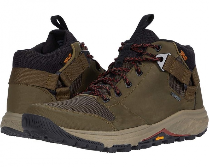 Olive Teva Grandview Gtx Men\'s Hiking Boots | 86537-BACR