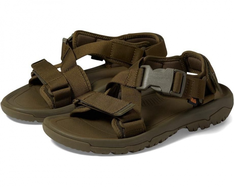 Olive Teva Hurricane Verge Men\'s Sandals | 72486-WADT