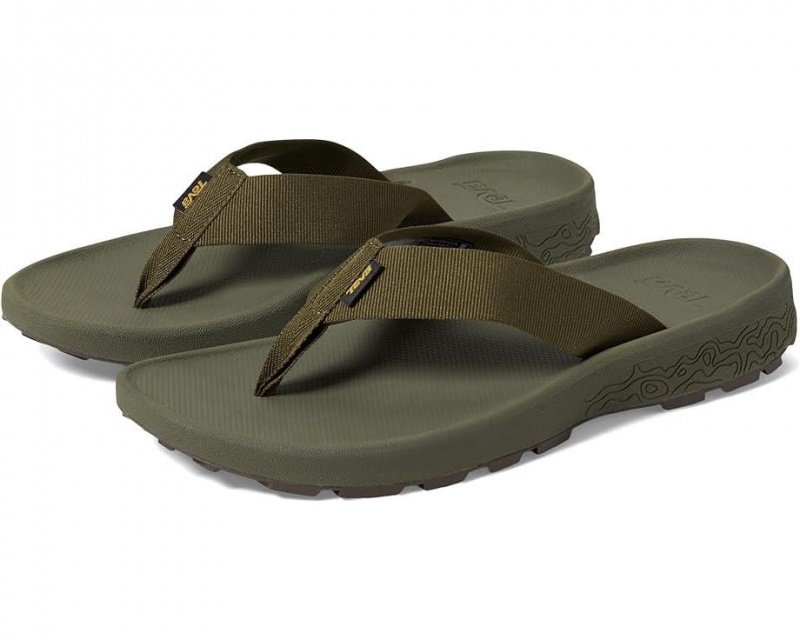 Olive Teva Hydratrek Men\'s Flip Flops | 23679-VNPL