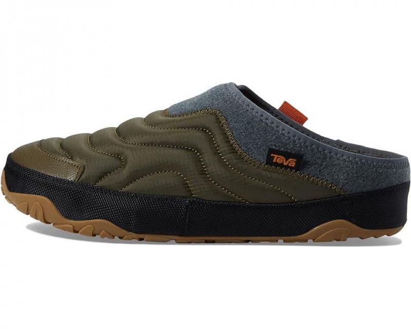 Olive Teva Reember Terrain Men's Slippers | 17509-CVZT