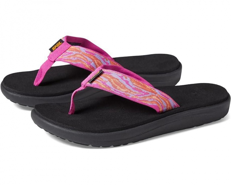 Pink Teva Voya Kids\' Flip Flops | 73659-WBCP