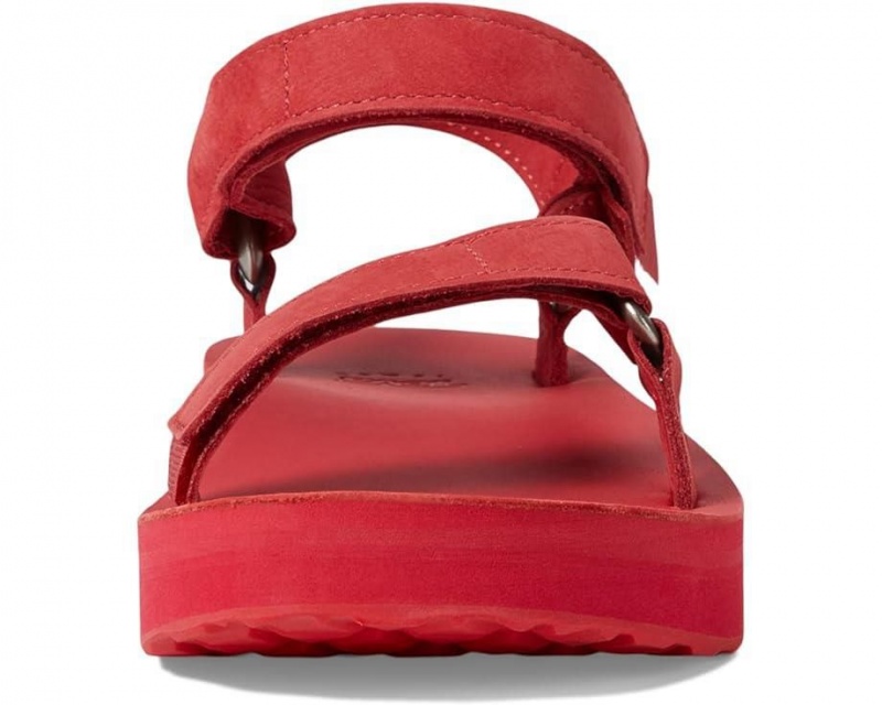 Red Teva Midform Universal Leather Women's Sandals | 02351-ZUAH