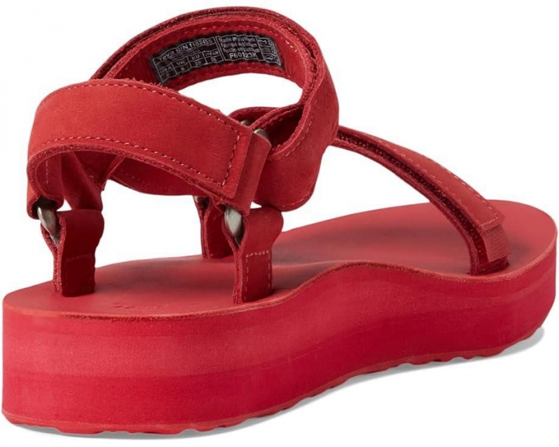 Red Teva Midform Universal Leather Women's Sandals | 02351-ZUAH