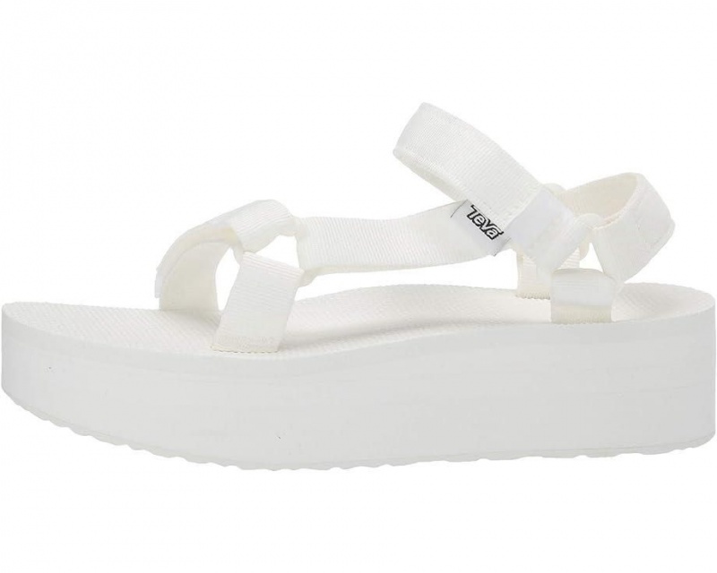 White Teva Flatform Universal Women's Sandals | 65271-MJIG