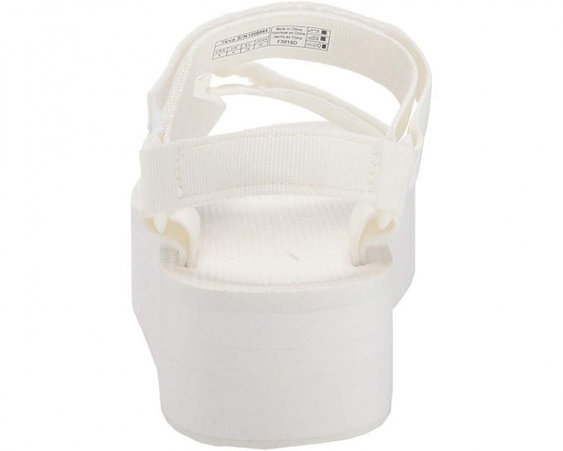 White Teva Flatform Universal Women's Sandals | 65271-MJIG