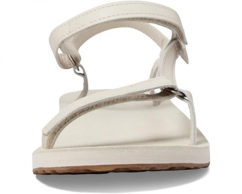 White Teva Original Universal Slim Leather Women's Sandals | 65321-HOJD